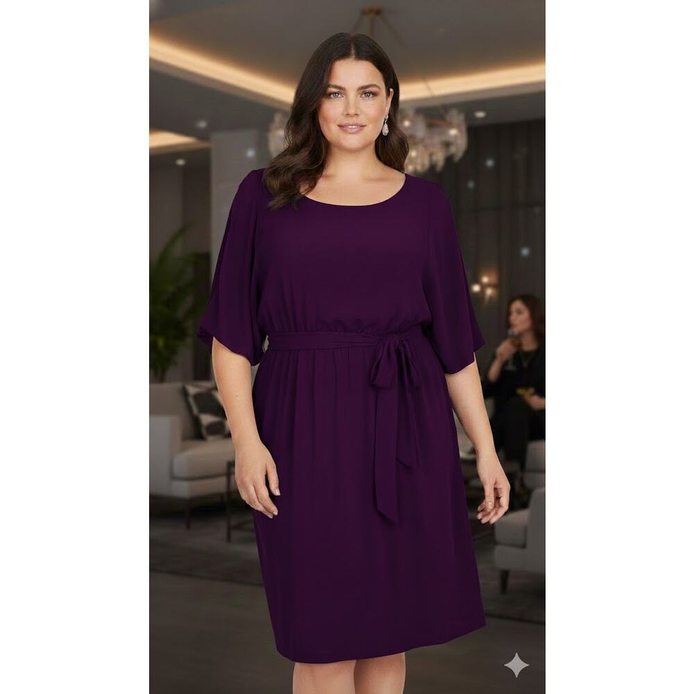Purple Chico's Blouson Sz3 Dress Len 38"Unstretched Waist36"GUC Pullover